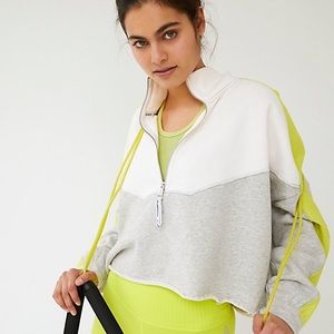 Free People Split Second Half Zip Pullover